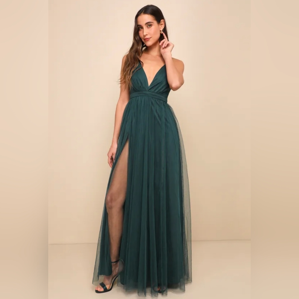 Lulu's Rare Beauty Plunge Maxi Dress